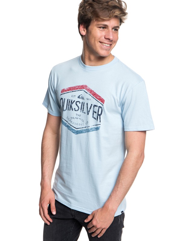 quiksilver, Men's Sketchy Member Tee, ANGEL FALLS (bfg0) 0 Men's Sketchy Member Tee Blue AQYZT05538 Quiksilver