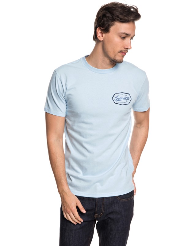 quiksilver, Men's Live On The Edge Tee, ANGEL FALLS (bfg0) 0 Men's Live On The Edge Tee Blue AQYZT05539 Quiksilver