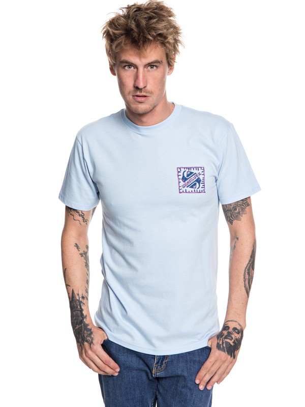 quiksilver, Saved The Swell Tee, ANGEL FALLS (bfg0) 0 Saved The Swell Tee Blue AQYZT05541 Quiksilver