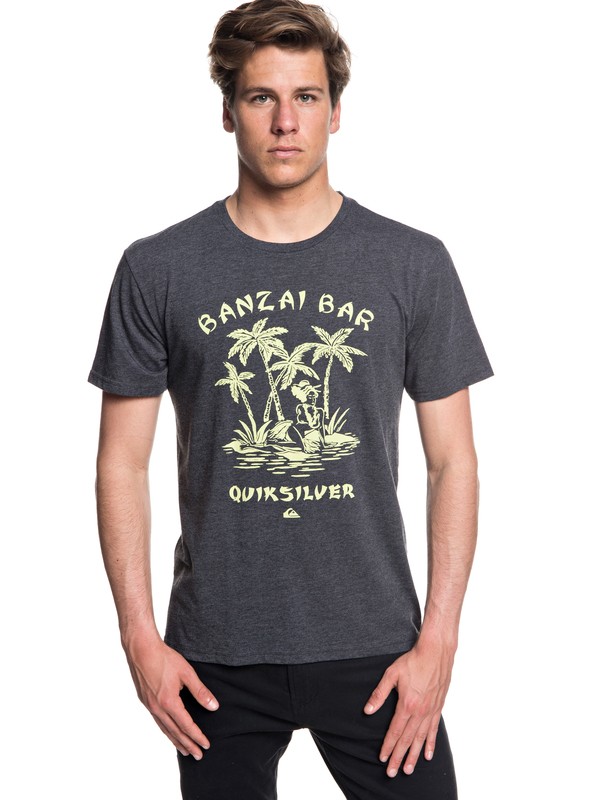 quiksilver, Men's Sunset Parlor Tee, CHARCOAL HEATHER (ktah) 0 Men's Sunset Parlor Tee Black AQYZT05557 Quiksilver