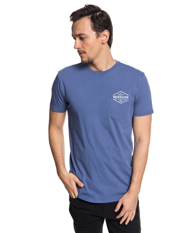quiksilver, Men's Nowhere North Pocket Tee, BIJOU BLUE (bng0) 0 Men's Nowhere North Pocket Tee Blue AQYZT05559 Quiksilver