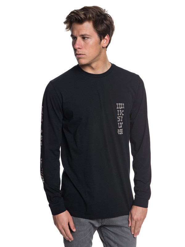 quiksilver, Hombres Camiseta Manga Larga Bone Party, BLACK (kvj0) 0 Hombres Camiseta Manga Larga Bone Party Negro AQYZT05563 Quiksilver