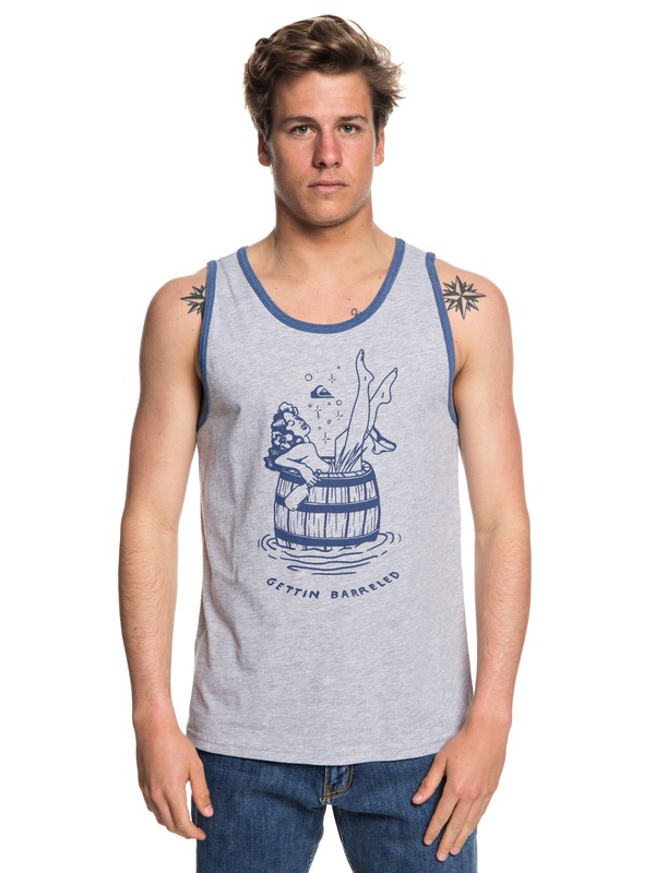 quiksilver, Getting Barreled Vest, ATHLETIC HEATHER (sgrh) 0 Getting Barreled Vest Grey AQYZT05570 Quiksilver