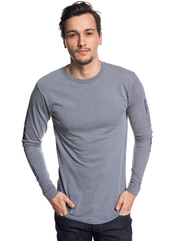 quiksilver, Double Stringer Mux Technical Long Sleeve Tee, MEDIUM GREY HEATHER (kpvh) 0 Double Stringer Mux Technical Long Sleeve Tee Black AQYZT05580 Quiksilver