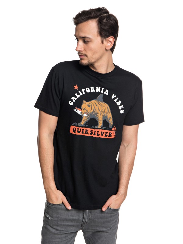 quiksilver, Cali Bear Shark Tee, BLACK (kvj0) 0 Cali Bear Shark Tee Black AQYZT05597 Quiksilver