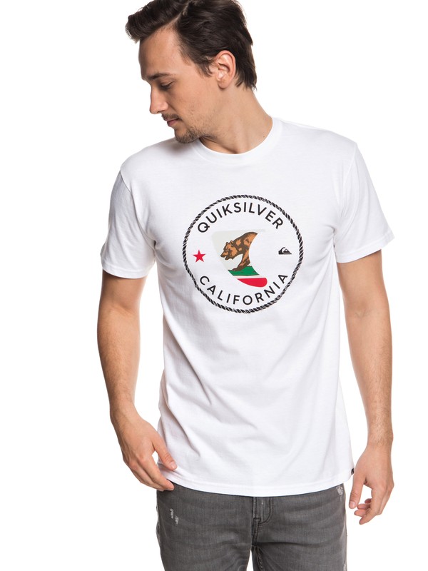 quiksilver, CA Fin - T-Shirt, WHITE (wbb0) 0 CA Fin - T-Shirt White AQYZT05598 Quiksilver