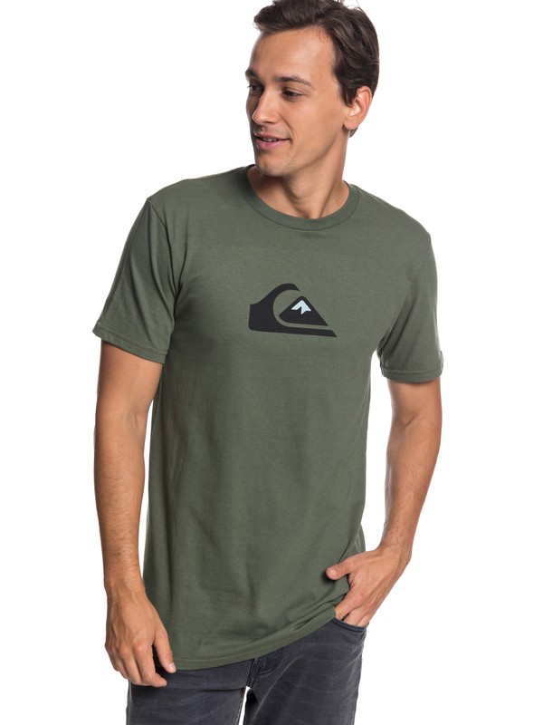 quiksilver, Comp Logo Tee, THYME (cqy0) 0 Comp Logo Tee Brown AQYZT05756 Quiksilver