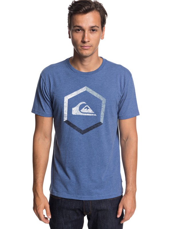 quiksilver, MultiHex Tee, BIJOU BLUE HEATHER (bngh) 0 MultiHex Tee Blue AQYZT05771 Quiksilver