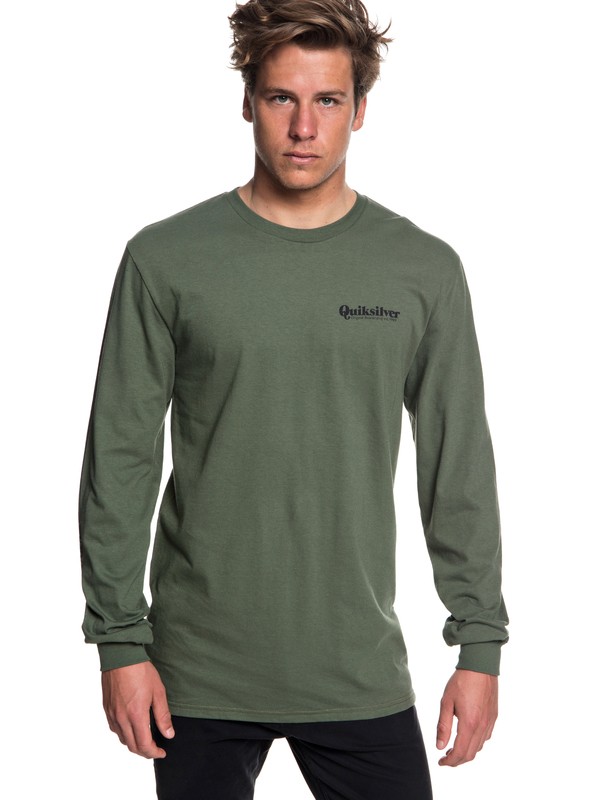 quiksilver, Fineline Long Sleeve Tee, THYME (cqy0) 0 Fineline Long Sleeve Tee Brown AQYZT05780 Quiksilver
