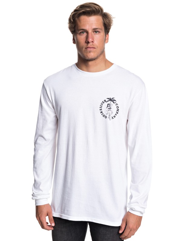 quiksilver, Diagoji Lies Long Sleeve Tee, WHITE (wbb0) 0 Diagoji Lies Long Sleeve Tee White AQYZT05781 Quiksilver