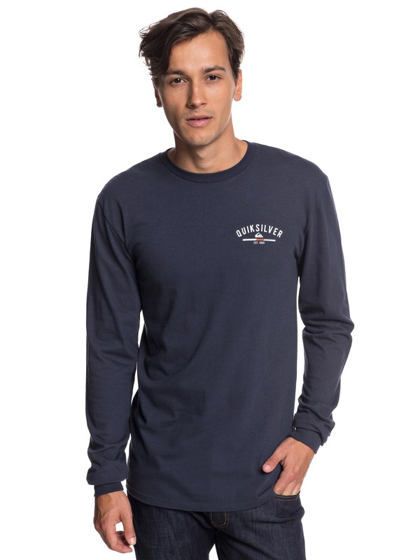 quiksilver, Simple Color Long Sleeve Tee, BLUE NIGHTS (btk0) 0 Simple Color Long Sleeve Tee Blue AQYZT05784 Quiksilver