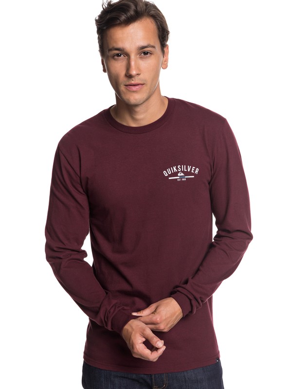 quiksilver, Simple Color Long Sleeve Tee, PORT ROYALE (rsz0) 0 Simple Color Long Sleeve Tee Red AQYZT05784 Quiksilver