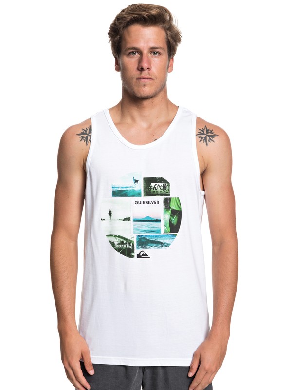 quiksilver, Photo Mix Tank, WHITE (wbb0) 0 Photo Mix Tank White AQYZT05834 Quiksilver