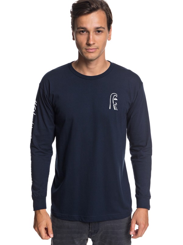 quiksilver, MWRM Petroglyph Long Sleeve Tee, NAVY BLAZER (byj0) 0 MWRM Petroglyph Long Sleeve Tee Blue AQYZT05898 Quiksilver