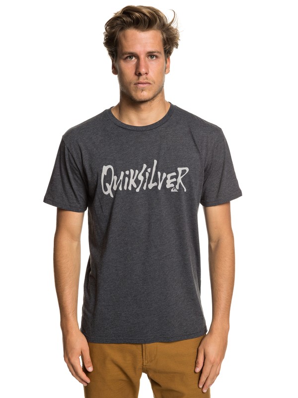 quiksilver, Scriptual Tee, CHARCOAL HEATHER (ktah) 0 Scriptual Tee Black AQYZT05926 Quiksilver