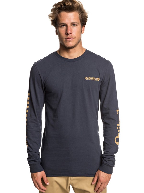 quiksilver, Check It Long Sleeve Tee, BLUE NIGHTS (btk0) 0 Check It Long Sleeve Tee Blue AQYZT05941 Quiksilver