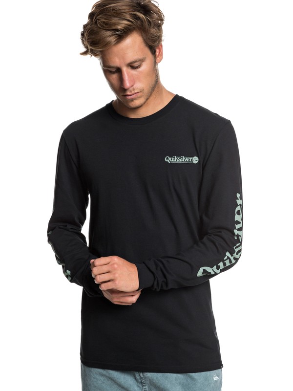 quiksilver, Check It Long Sleeve Tee, BLACK (kvj0) 0 Check It Long Sleeve Tee Black AQYZT05941 Quiksilver