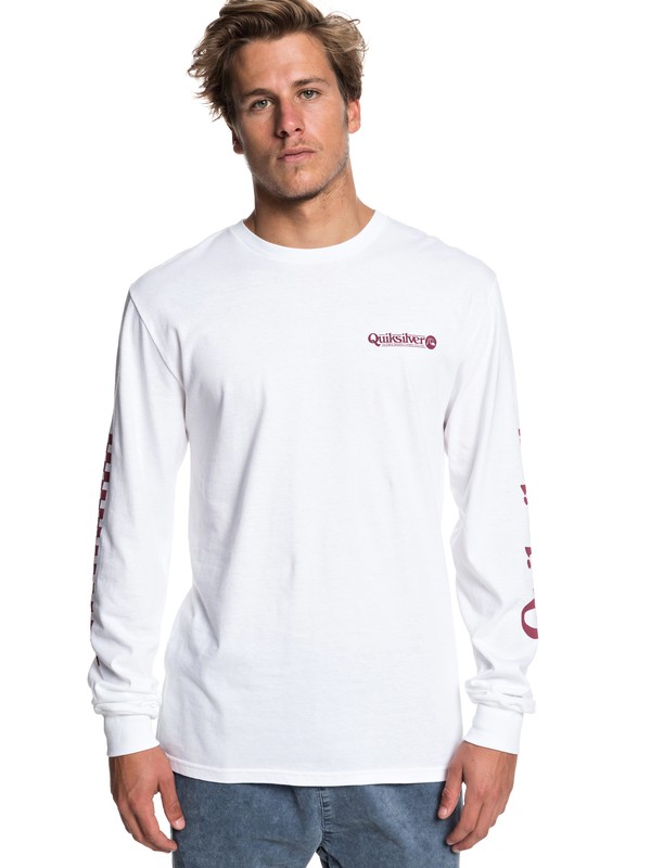 quiksilver, Check It Long Sleeve Tee, WHITE (wbb0) 0 Check It Long Sleeve Tee White AQYZT05941 Quiksilver