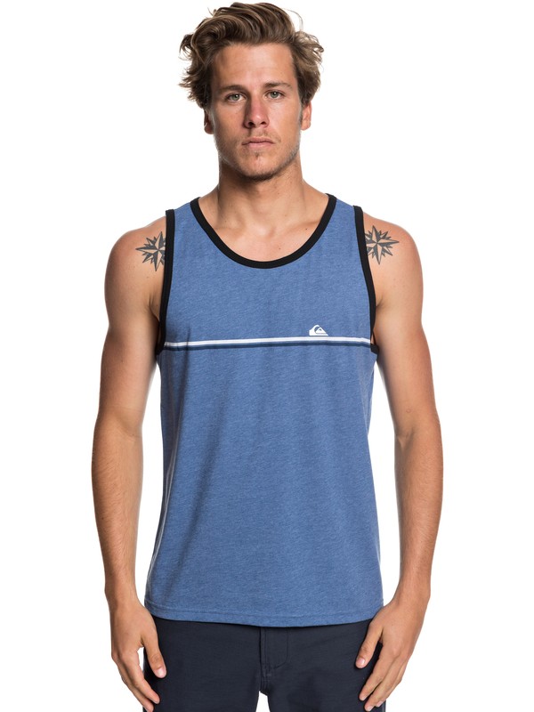 quiksilver, Aussie Stripe Tank, BIJOU BLUE HEATHER (bngh) 0 Aussie Stripe Tank Blue AQYZT05949 Quiksilver