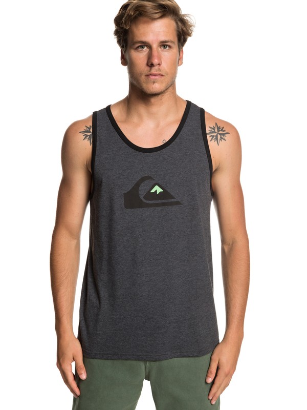 quiksilver, MW Logo Tank, CHARCOAL HEATHER (ktah) 0 MW Logo Tank Black AQYZT05951 Quiksilver