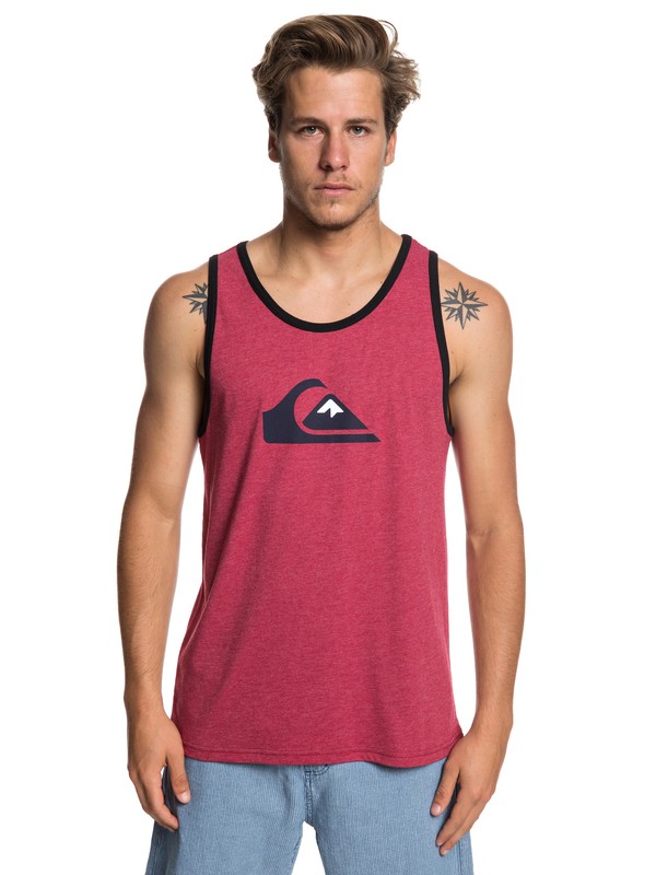 quiksilver, MW Logo Tank, BRICK RED HEATHER (rqnh) 0 MW Logo Tank Red AQYZT05951 Quiksilver
