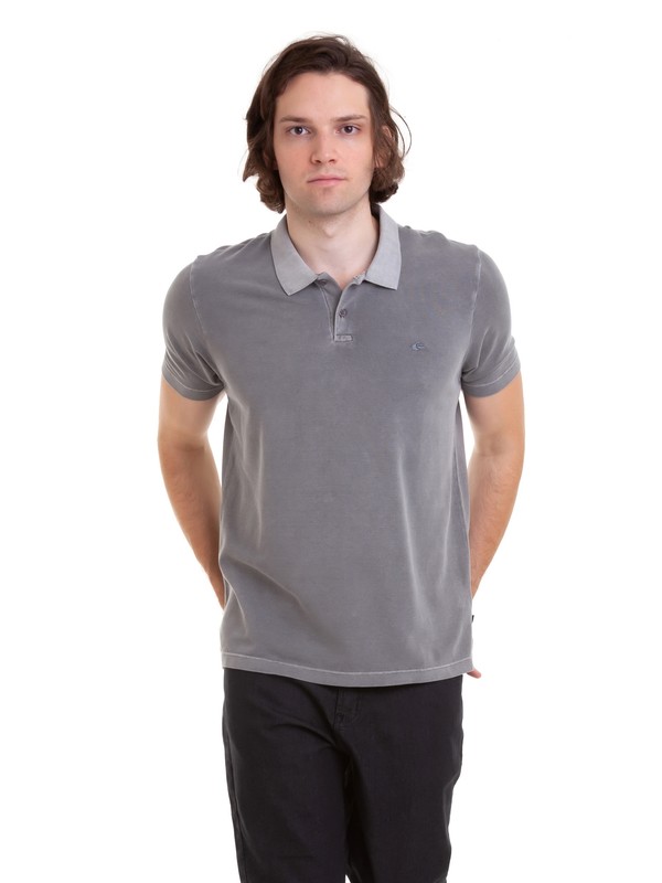 quiksilver, Camiseta Polo Piquet Dyed Quiksilver, SILVER* (sil) 0 Camiseta Polo Piquet Dyed Quiksilver Cinza BR61161551 Quiksilver