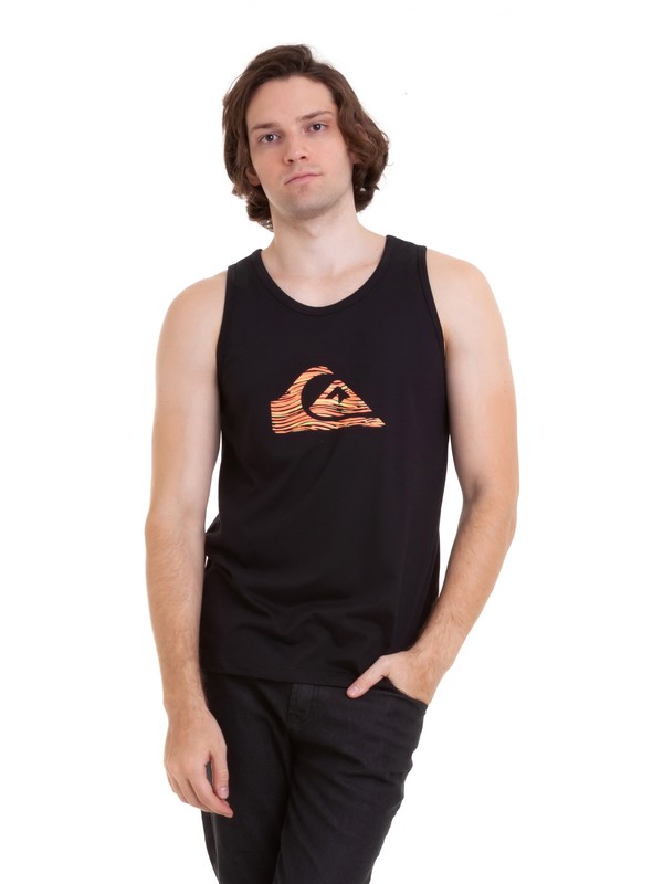 quiksilver, Camiseta Regata Stripe Logo Quiksilver, BLACK* (blk) 0 Camiseta Regata Stripe Logo Quiksilver Preto BR61231988 Quiksilver