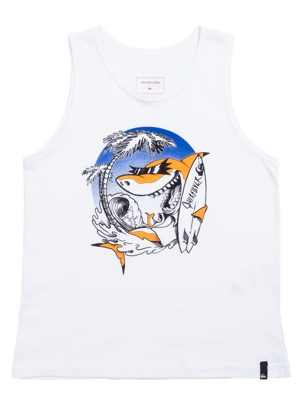 quiksilver, Camiseta Regata Infantil Ska Quiksilver, WHITE (wht) 0 Camiseta Regata Infantil Ska Quiksilver Branco BR68231175 Quiksilver