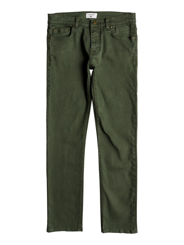 quiksilver, Boy's 8-16 Distorsion Colors Slim Fit Jeans, THYME (cqy0) 0 Boy's 8-16 Distorsion Colors Slim Fit Jeans Brown EQBDP03149 Quiksilver