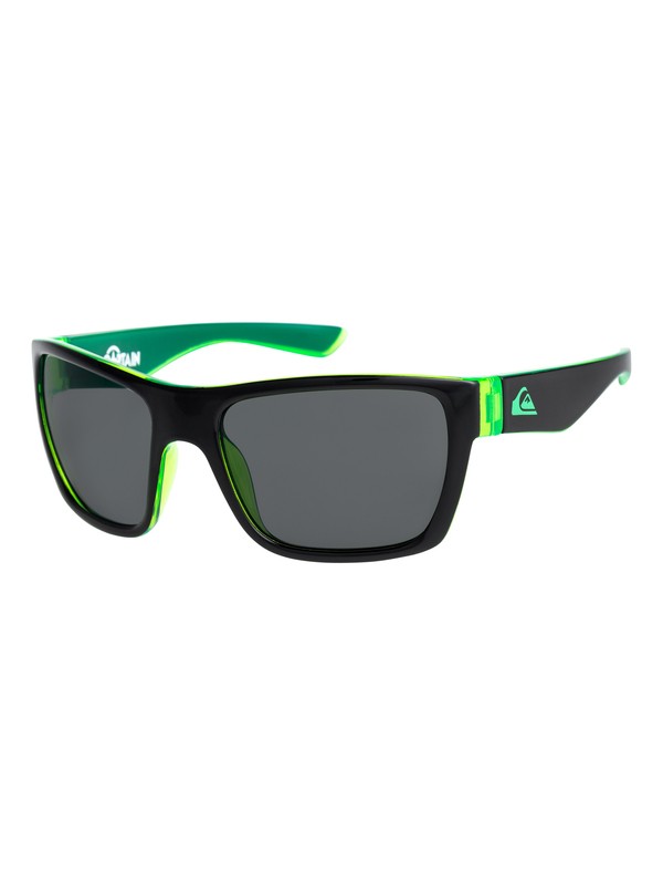 quiksilver, Captain - Sunglasses, SHINY BLACK-GREEN/ GREY (xkss) 0 Captain - Sunglasses Black EQBEY03003 Quiksilver