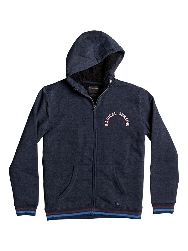 quiksilver, Radical Surfing Sherpa - Sudadera con capucha y cremallera, NAVY BLAZER HEATHER (byjh) 0 Radical Surfing Sherpa - Sudadera con capucha y cremallera EQBFT03258 Quiksilver
