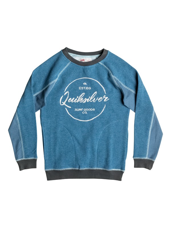 quiksilver, Schools Jail - Sweat, INDIAN TEAL HEATHER (bqkh) 0 Schools Jail - Sweat EQBFT03318 Quiksilver