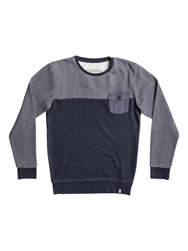quiksilver, Mahatao - Sweat, NAVY BLAZER HEATHER (byjh) 0 Mahatao - Sweat Bleu EQBFT03392 Quiksilver