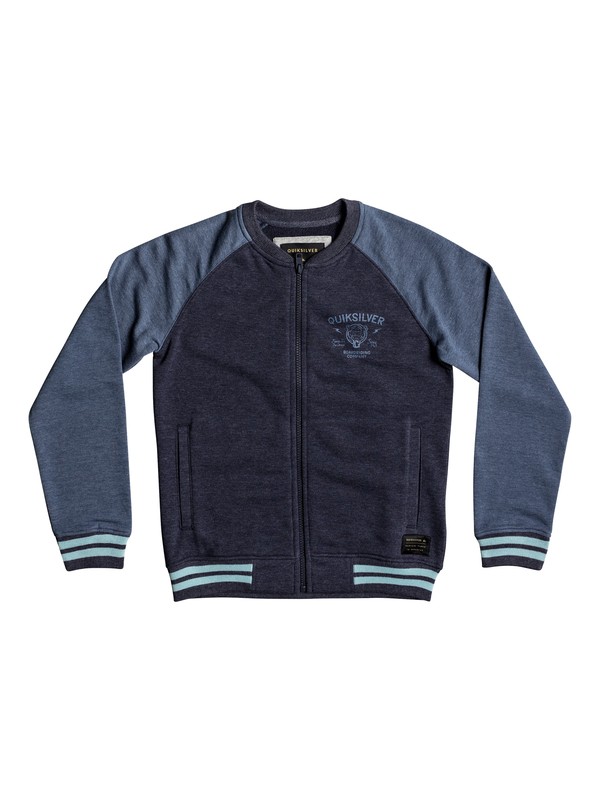 quiksilver, Janapaz Zip - Sweat Bomber Jacket, NAVY BLAZER HEATHER (byjh) 0 Janapaz Zip - Sweat Bomber Jacket Blue EQBFT03418 Quiksilver