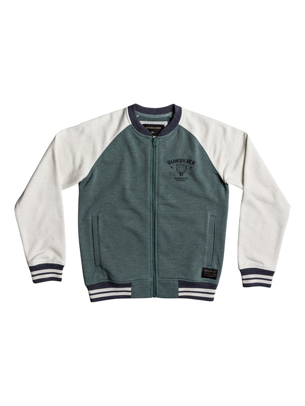 quiksilver, Janapaz Zip - Chaqueta Bomber de Felpa para Chicos 8-16, MALLARD GREEN HEATHER (gqnh) 0 Janapaz Zip - Chaqueta Bomber de Felpa para Chicos 8-16 Verde EQBFT03418 Quiksilver