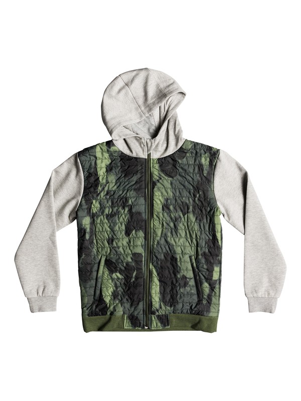 quiksilver, Leno Bay - Chaqueta sudadera con cremallera y capucha para Chicos 8-16, CAMO (gra0) 0 Leno Bay - Chaqueta sudadera con cremallera y capucha para Chicos 8-16 Verde EQBFT03458 Quiksilver
