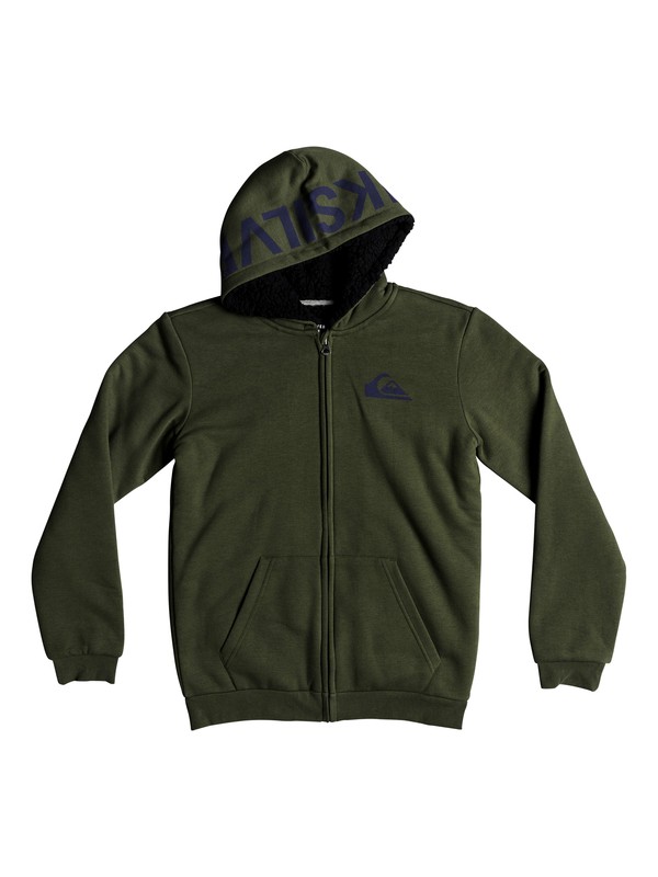 quiksilver, Best Wave Sherpa - Hoodie met rits voor Jongens 8-16, FOUR LEAF CLOVER (gph0) 0 Best Wave Sherpa - Hoodie met rits voor Jongens 8-16 Green EQBFT03467 Quiksilver