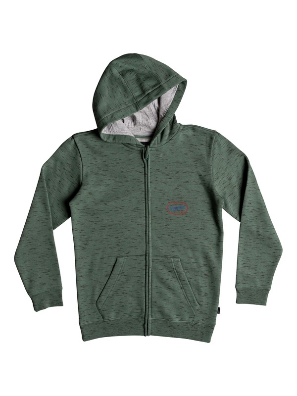 quiksilver, Living On The Edge - Sweat à capuche zippé pour Garçon 8-16 ans, DARK FOREST HEATHER (bpgh) 0 Living On The Edge - Sweat à capuche zippé pour Garçon 8-16 ans Bleu EQBFT03470 Quiksilver