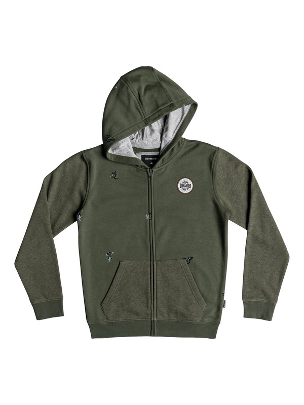 quiksilver, Boy's 8-16 Yoi Sho Zip Hoodie, THYME (cqy0) 0 Boy's 8-16 Yoi Sho Zip Hoodie Brown EQBFT03481 Quiksilver