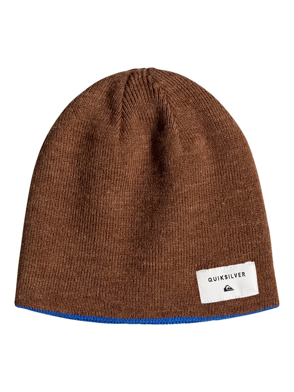 quiksilver, Reversible - Reversible Beanie, BEAR / TURKISH SEA (xccb) 0 Reversible - Reversible Beanie Brown EQBHA03021 Quiksilver