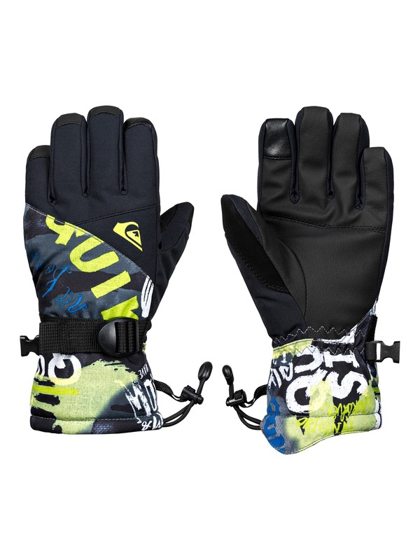 quiksilver, Boy's 8-16 Mission Snowboard/Ski Gloves, BLACK_CONSTRUCT (kvj5) 0 Boy's 8-16 Mission Snowboard/Ski Gloves Black EQBHN03023 Quiksilver
