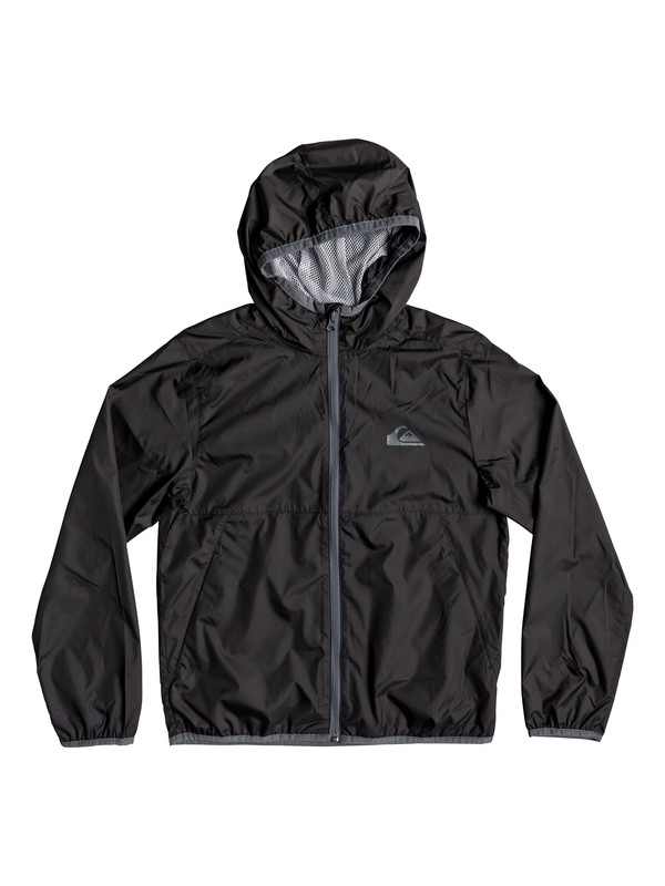 quiksilver, Boy's 8-16 Contrasted Hooded Water-Repellent Windbreaker, BLACK (kvj0) 0 Boy's 8-16 Contrasted Hooded Water-Repellent Windbreaker EQBJK03138 Quiksilver