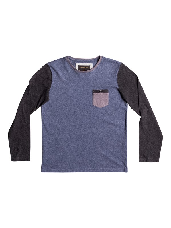 quiksilver, Baysic - Long Sleeve T-Shirt, NAVY BLAZER HEATHER (byjh) 0 Baysic - Long Sleeve T-Shirt Blue EQBKT03136 Quiksilver