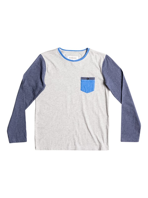 quiksilver, Boy's 8-16 Baysic Long Sleeve Tee, LIGHT GREY HEATHER (sgrh) 0 Boy's 8-16 Baysic Long Sleeve Tee EQBKT03136 Quiksilver