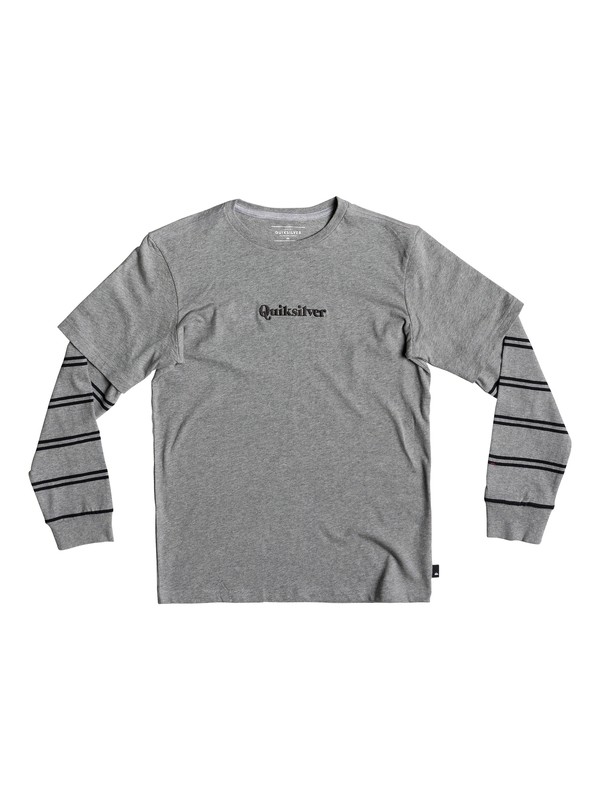 quiksilver, Boy's 8-16 Warrior Soul Double Sleeve Tee, MEDIUM GREY HEATHER (kpvh) 0 Boy's 8-16 Warrior Soul Double Sleeve Tee Black EQBKT03207 Quiksilver