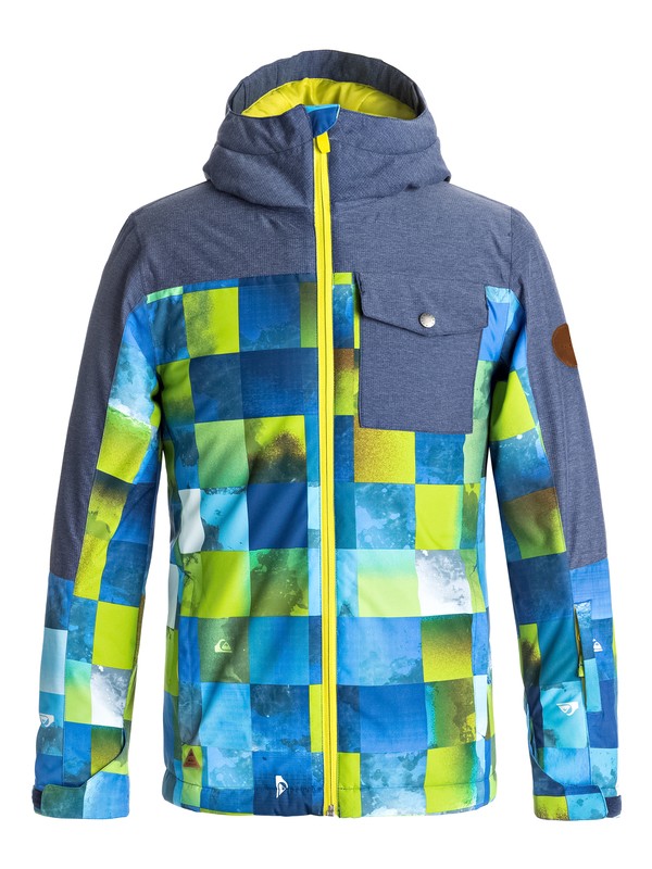 quiksilver, Mission Block - Snow Jacket, BLUE SULPHUR ICEY CHECK (ggp9) 0 Mission Block - Snow Jacket Green EQBTJ03059 Quiksilver