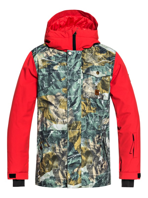 quiksilver, Boy's 8-16 Ridge Snow Jacket, GRAPE LEAF_TANENBAUM (cre2) 0 Boy's 8-16 Ridge Snow Jacket Brown EQBTJ03072 Quiksilver