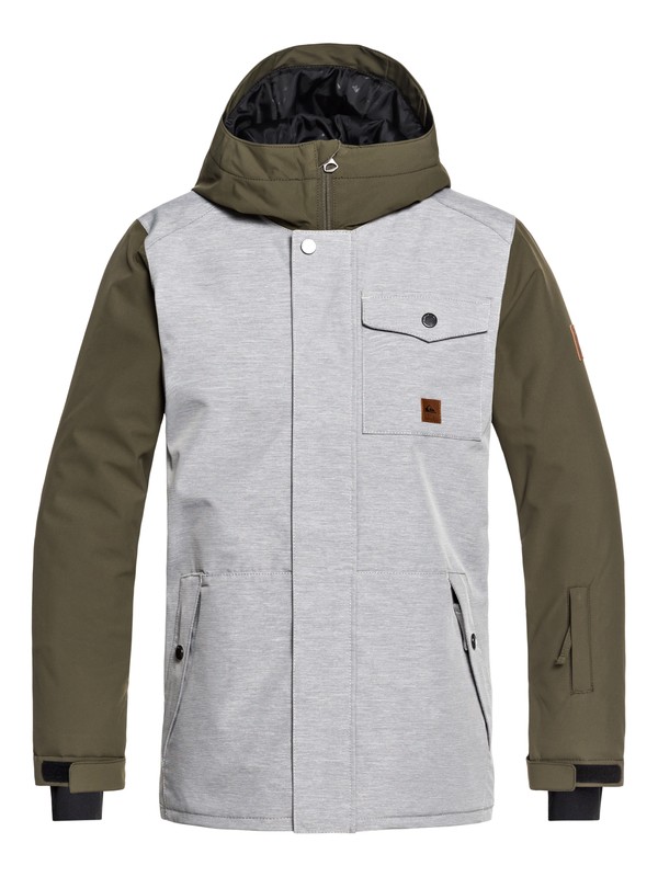 quiksilver, Boy's 8-16 Ridge Snow Jacket, GREY HEATHER (kpgh) 0 Boy's 8-16 Ridge Snow Jacket Black EQBTJ03072 Quiksilver
