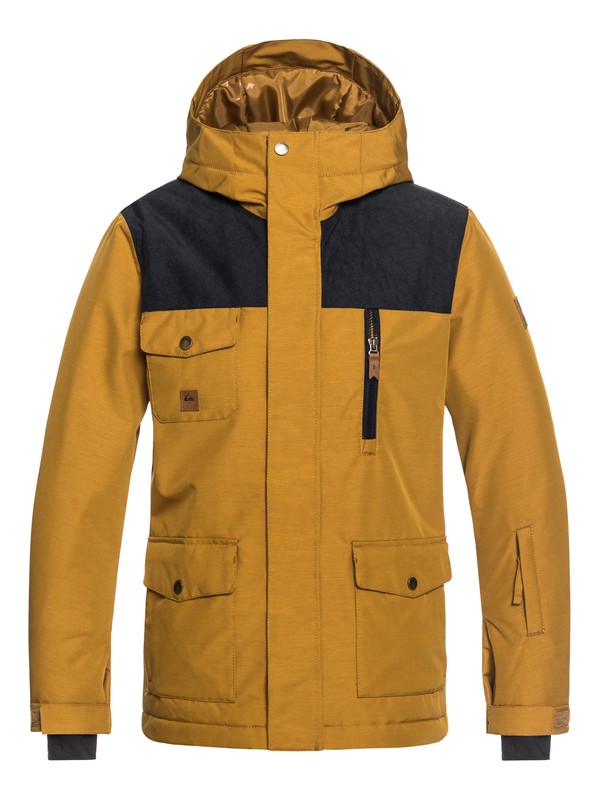 quiksilver, Boy's 8-16 Raft Snow Jacket, GOLDEN BROWN (cpd0) 0 Boy's 8-16 Raft Snow Jacket Brown EQBTJ03073 Quiksilver