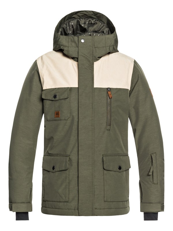 quiksilver, Boy's 8-16 Raft Snow Jacket, GRAPE LEAF (cre0) 0 Boy's 8-16 Raft Snow Jacket Brown EQBTJ03073 Quiksilver
